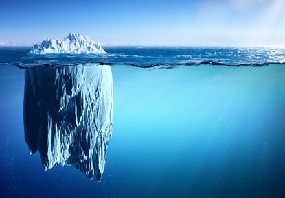 Iceberg Floating On Sea - Appearance And Global Warming Concept